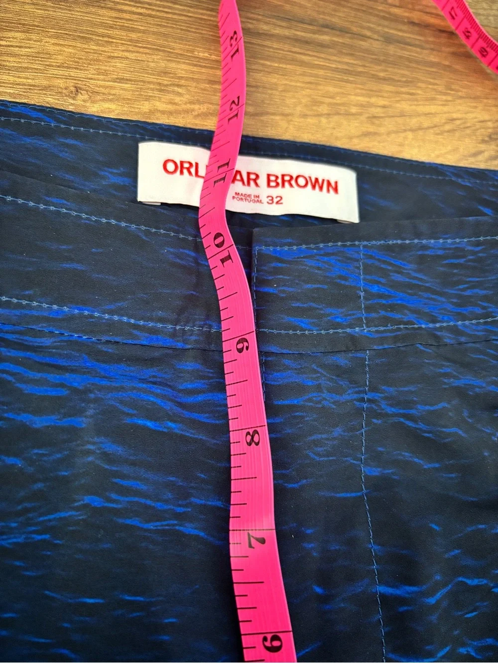 Orlebar Brown Bulldog Swim Trunks Shorts Deep Sea Diver Blue Photographic Men’s